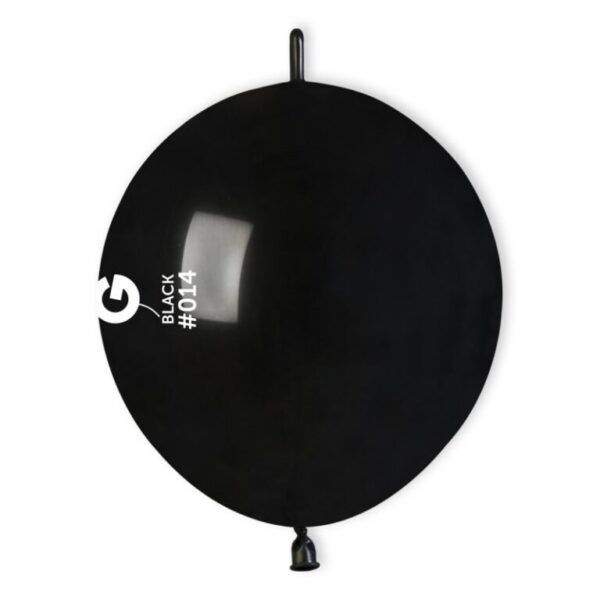 12" Μαύρο μπαλόνι Link-O-Loons με ουρίτσα (100 τεμ)
