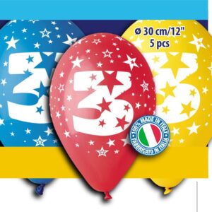 12" Μπαλόνι γενέθλια Νο 3 (5 τεμ)