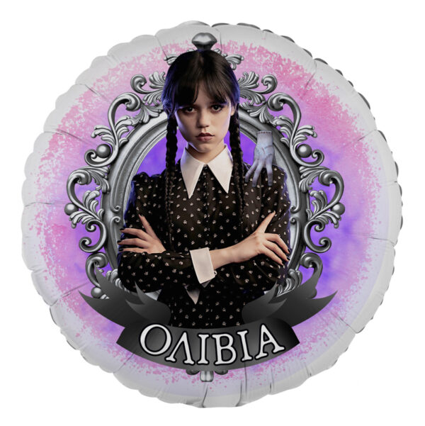 18" Μπαλόνι Foil Στρογγυλό Tυπωμένο - Wednesday Addams