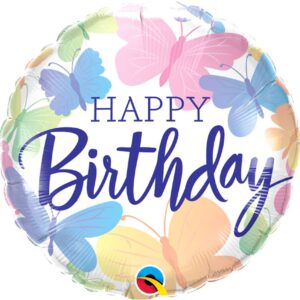 18" Μπαλόνι Happy Birthday πεταλούδες
