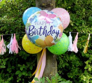 18" Μπαλόνι Happy Birthday πεταλούδες - Image 2