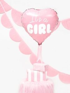 18" Μπαλόνι ροζ καρδιά It's a Girl - Image 2