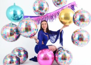 22" Μπαλόνι Disco Ball rainbow - Image 3