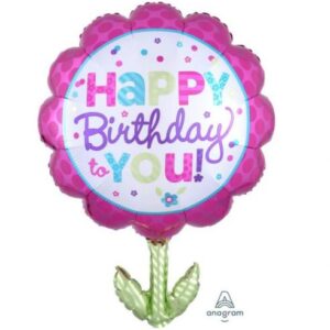 29" Μπαλόνι Happy Birthday Λουλούδι