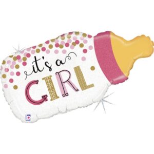 33" Μπαλόνι γέννησης It's a Girl Μπιμπερό με κομφετί
