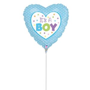 9" Mini Shape Μπαλόνι Καρδιά Its a boy