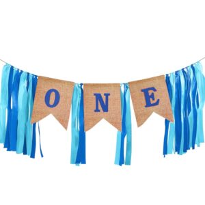 Banner ONE με γαλάζιες κορδέλες