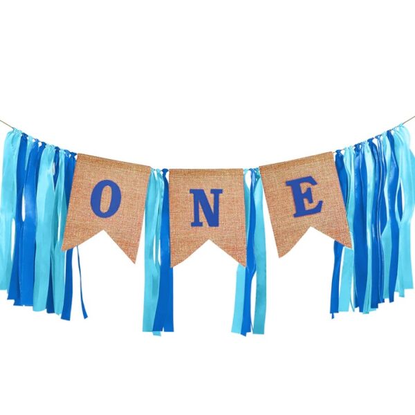 Banner ONE με γαλάζιες κορδέλες
