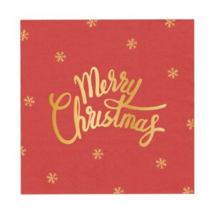 Χαρτοπετσέτες κόκκινες Merry Chrtistmas (10 τεμ)