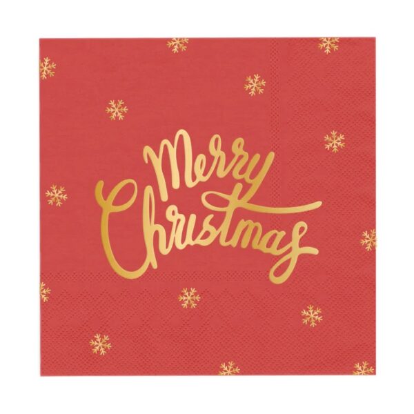 Χαρτοπετσέτες κόκκινες Merry Chrtistmas (10 τεμ)