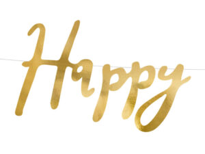 Χρυσή Γιρλάντα Happy Birthday 16.5x62cm - Image 2