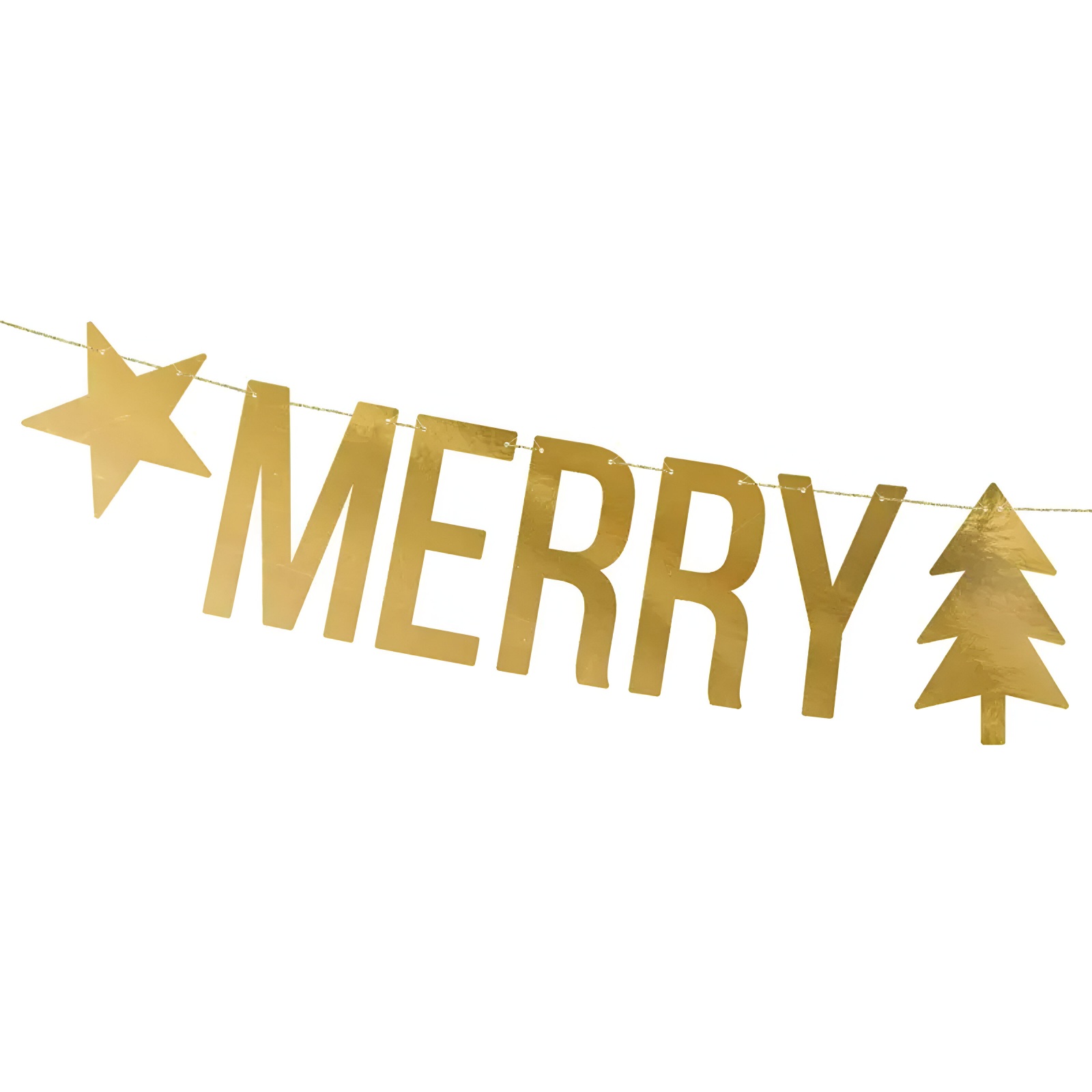 Χρυσή Γιρλάντα Merry Christmas 150cm - Image 2