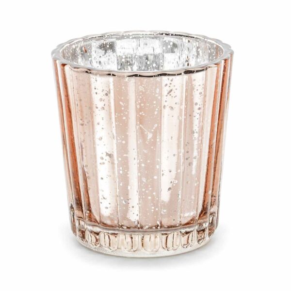 Γυάλινο Κηροπήγιο Rosegold ποτηράκι