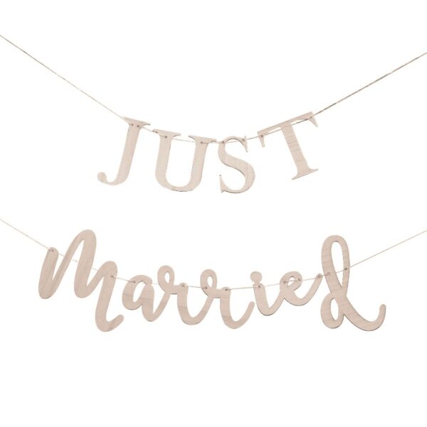 Γιρλάντα ξύλινη - Just Married 1.5m