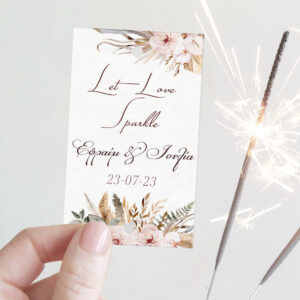 Καρτάκι γάμου με Sparkler Stick - Boho (10 τεμ)