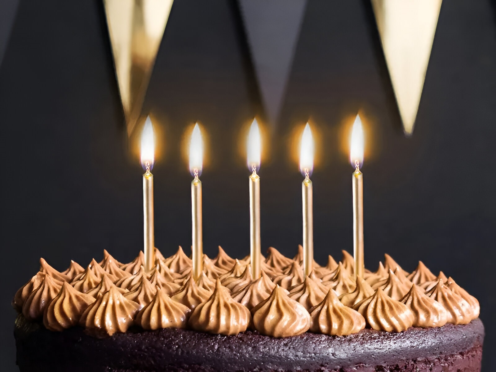 Κεράκια τούρτας Χρυσά (6 τεμ) - Image 2
