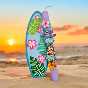 Λαμπάδα Lilo & Stitch με Ξύλινο Κάδρο - Image 3