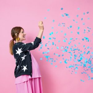 Μαύρο Μπαλόνι Gender Reveal με κομφετί 40" - Image 3