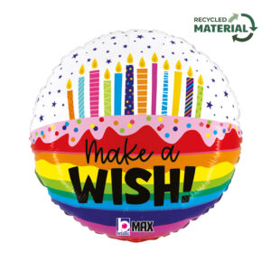 Μπαλόνι γενεθλίων 'Make a Wish' Rainbow 18"