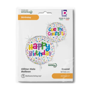 Μπαλόνι κονφετί 'Happy Birthday' 18" - Image 3