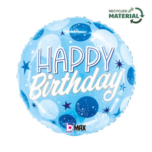 Μπαλόνι μπλε 'Happy Birthday' Sparkling 18''