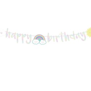 Μπάνερ "Happy Birthday" Ουράνιο Τόξο & Σύννεφο 180cm