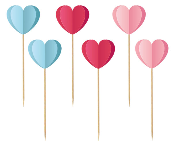 Οδοντογλυφίδες 3D Καρδιές "Love is in the air"