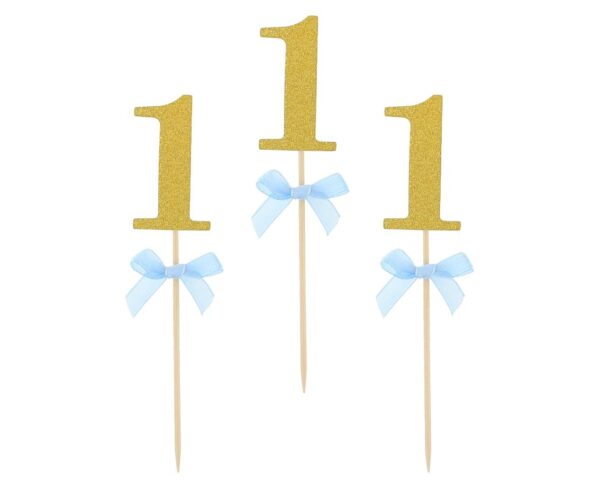 Οδοντογλυφίδες πάρτυ 1st Birthday γαλάζιο (10 τεμ)