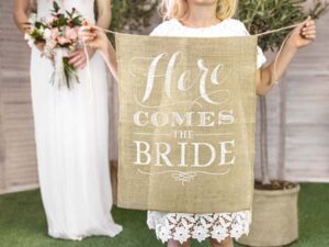 Πινακίδα γάμου "Here comes the bride" - Image 2