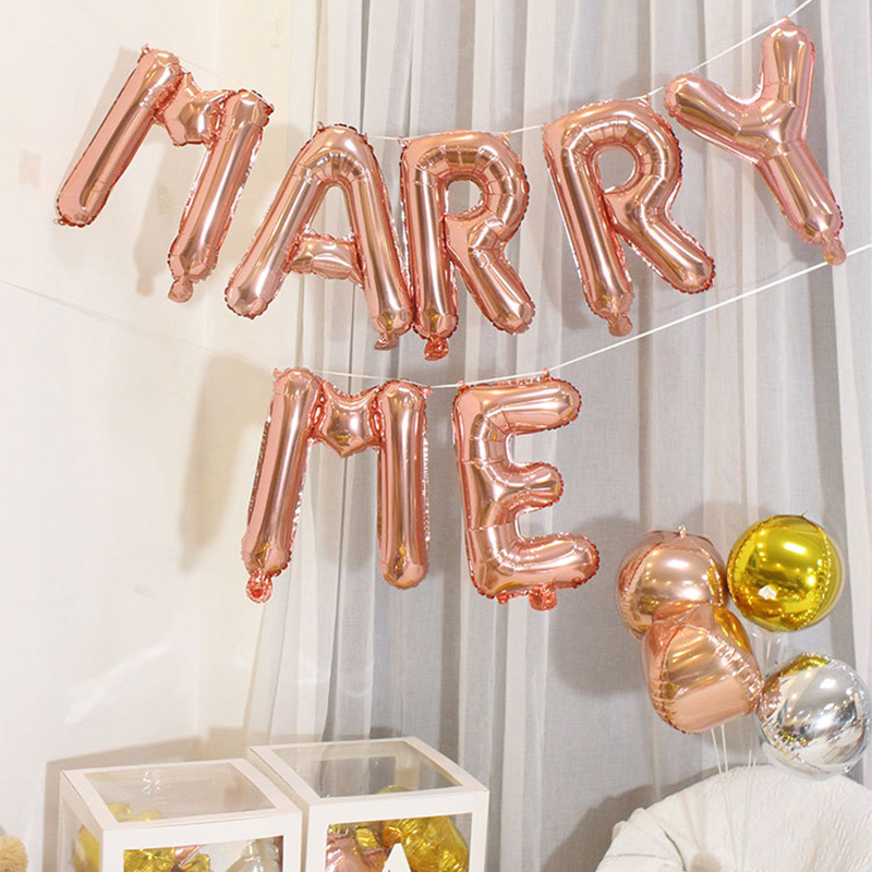 Σετ ροζ-χρυσά Μπαλόνια “Marry Me” (7 τεμ) - Image 2