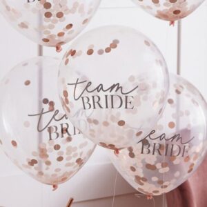Σετ μπαλόνια με κομφετί "Team Bride" (5 τεμ)