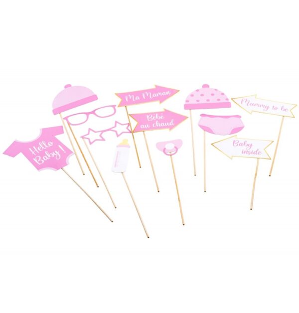 Στικάκια PhotoBooth Baby Shower Girl (11 τεμ)