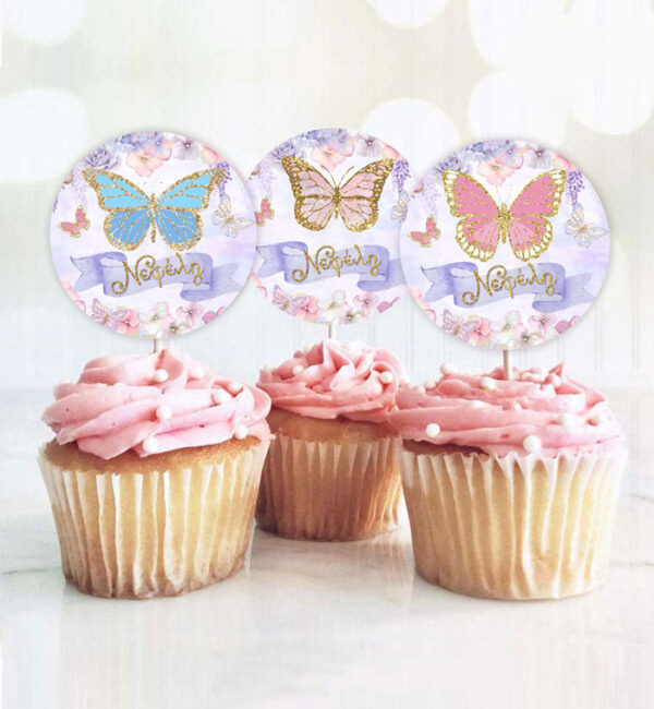 Topper Cupcake Πεταλούδα (6 τεμ)