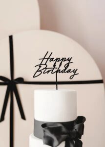 Topper Happy Birthday Μαύρο(τούρτας) - Image 2