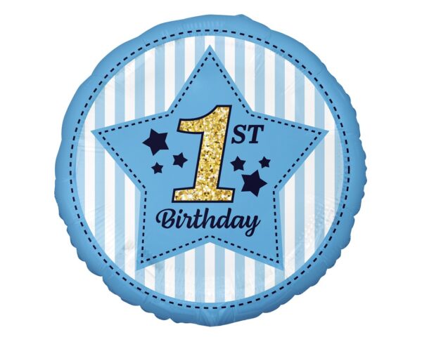 18" Μπαλόνι 1st Birthday Μπλε