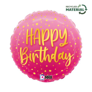 24" Μπαλόνι happy birthday Ροζ