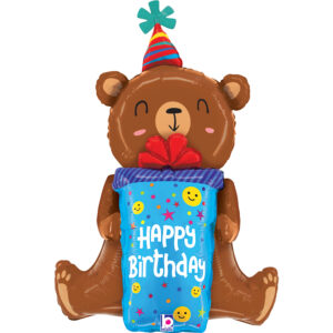 34" Μπαλόνι Αρκουδάκι Happy Birthday