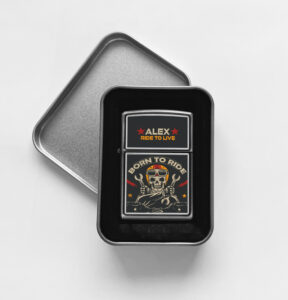 Αναπτήρας Μεταλλικός Τύπου Zippo - Born To Ride - Image 2