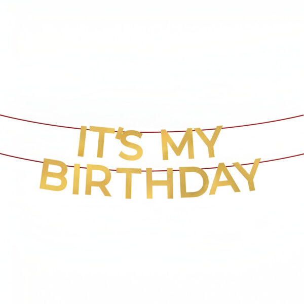 Χρυσή Γιρλάντα It's My Birthday 3m