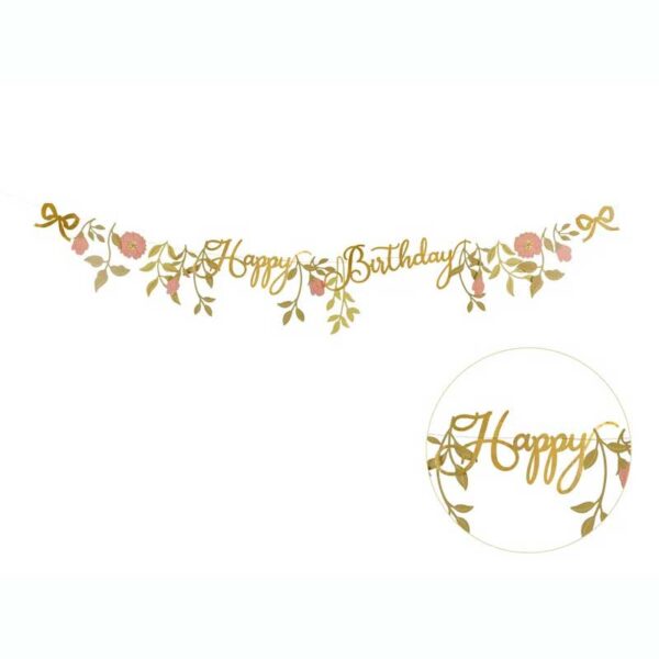 Γιρλάντα Happy Birthday Με Λουλούδια 130 εκ