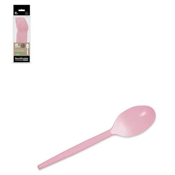 Πλαστικά Κουτάλια Πάρτυ Baby Pink (15 τεμ)