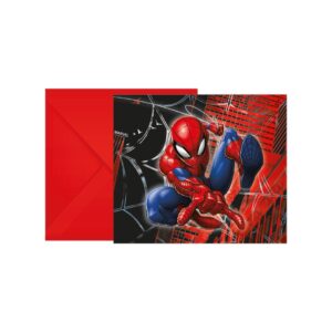 Προσκλήσεις Spiderman με φάκελο (6 τεμ)