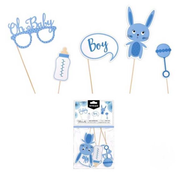 Στικάκια PhotoBooth Baby Shower Boy (5τεμ)