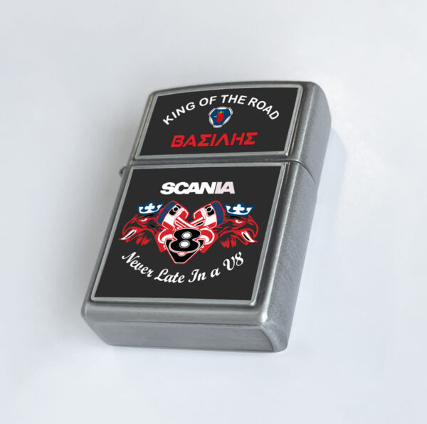 Αναπτήρας Μεταλλικός Τύπου Zippo - Scania Never Late In A V8
