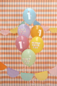 Σετ μπαλόνια παστέλ Happy Birthday No 1 - Image 2