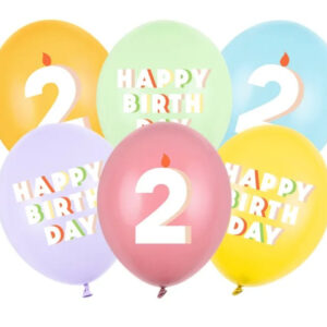 Σετ μπαλόνια παστέλ Happy Birthday No 2