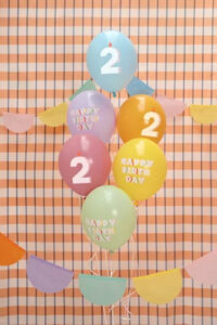 Σετ μπαλόνια παστέλ Happy Birthday No 2 - Image 2