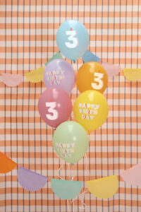 Σετ μπαλόνια παστέλ Happy Birthday No 3 - Image 2