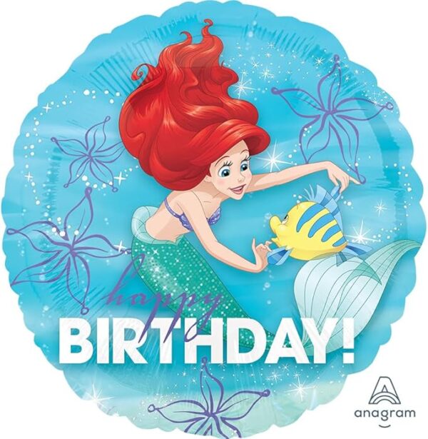 18'' Μπαλόνι Γοργόνα Άριελ - Happy Birthday