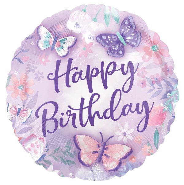 18" Μπαλόνι Πεταλούδα Happy Birthday
